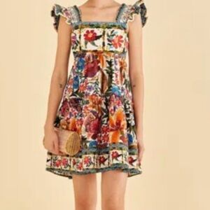 FARM Rio Off-White Tropical Yard Mini Dress